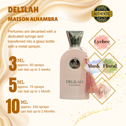 PERFUME DECANT Delilah Maison Alhambra