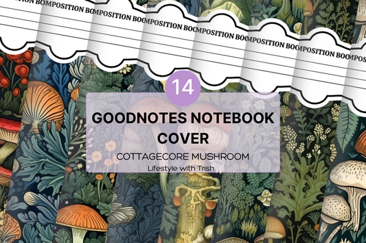 Goodnotes Notebook Cover -Cottagecore Mushroom